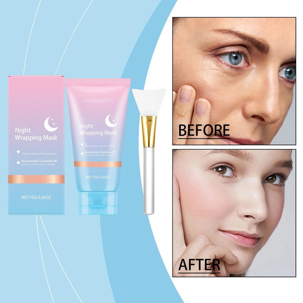 Kolagenowa maska peel-off na noc Delikatnie złuszcza, Głęboko nawilża, Nawilża i napina skórę, Redukuje drobne linie