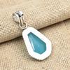 Blå kalcedon ädelsten Handgjord 925 sterling silver Minnesdagen Hänge Smycken
