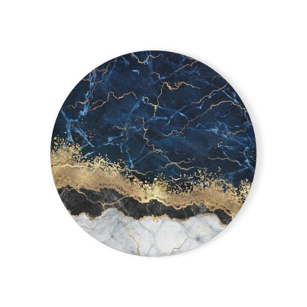 Round Absorbent Ceramic Stone Coasters Set with Cork Base Marble Coasters for Table Housewarming Gift for Home Decoration