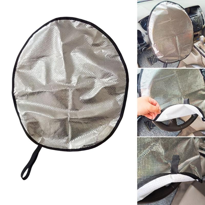 Lenkrad Sonnenschutz Abdeckung, Lenkrad Sonnenschutz Hitzeschutz Aluminiumfolie Faltbare Abdeckung, 18,5''x16''