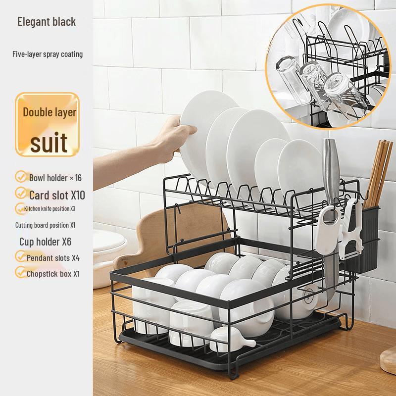 Cmaos 2-Tier Carbon Steel Dish Drying Rack