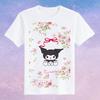 Childrens Pure Cotton Short Sleeved Japanese Cute Rabbit Cute Cute Kuromi Cartoon Printed Parentchild Tshirt Half Sleeve