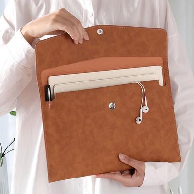 Magnetic and Convenient Business Leather File Bag Tablet Bag Public Document Bag Property Contract Bill File Bag