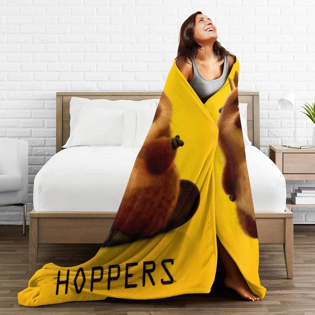 Cartoon Movie Hoppers Blanket Cover Flannel Soft Throw Blanket for Car Sofa Couch Bedroom Quilt