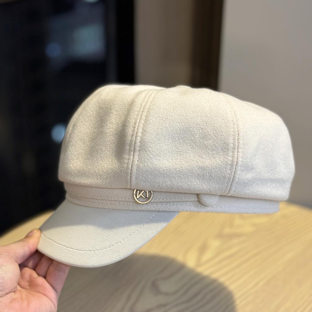 Women's Autumn and Winter Korean Style Versatile Duck Beret British Style Face Showing Newsboy Hat Trend