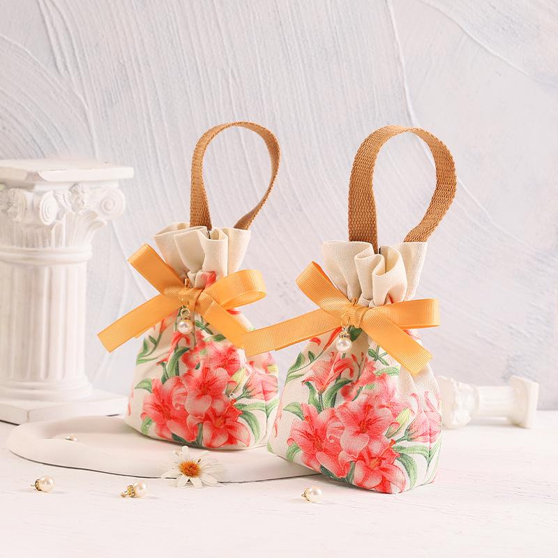 10pcs Wedding Candy Bags Gifts Packaging Boxes Wrapping Pouch Handheld Gift Bag Candy Bag Wedding Party Event Festive Supplies