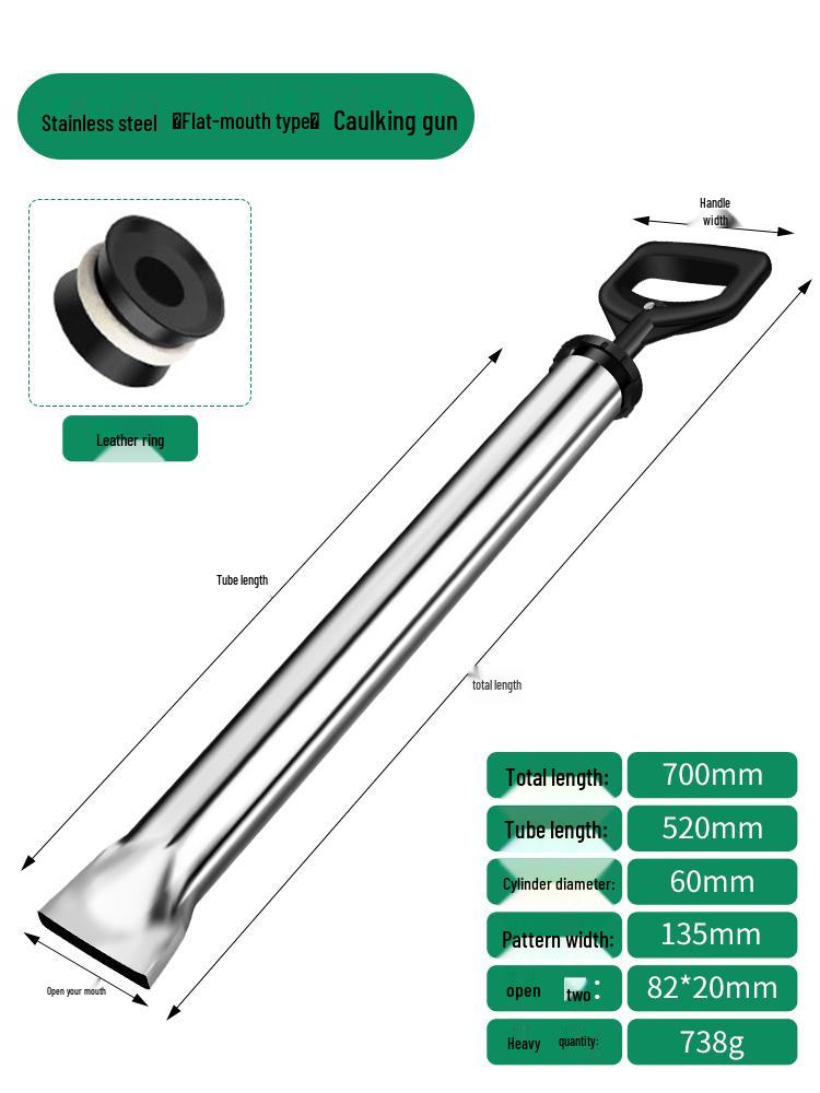 Stainless Steel Cement Mortar Caulking Gun & Grouting Syringe for Doors and Windows