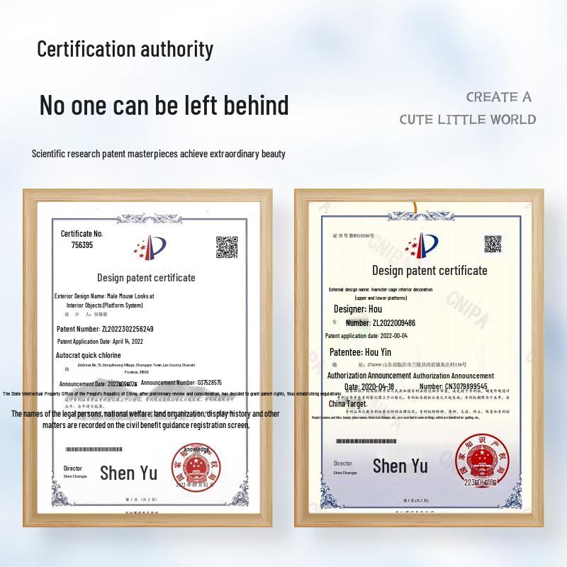 Two-Story Luxury Hamster Villa with Wood Partition, Stairs, and Platform