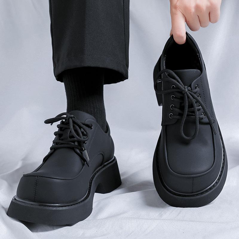 

мужская мода обувь из натуральной кожи на шнуровке дерби черные белые кроссовки на платформе большой палец вечеринка банкет джентльменская обувь 270 чёрный