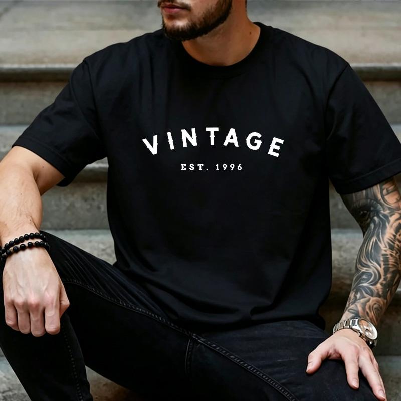 Vintage Est 1996 Minimal Distressed Font Graphic T Shirt Unisex Unisex Unisex 28th Birthday Crew Neck Casual Gift Tee