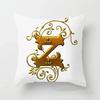 45*45Cm European Gold 26 Letters Pillowcase Digital Printed Peachskin Home Texile Pillowcase Home Decorative Sofa Cushion Cover