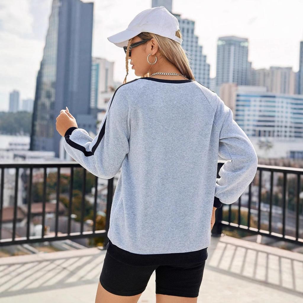 Women's Long Sleeve Pullover  Autumn Fashion Loose Printed Sweatshirt