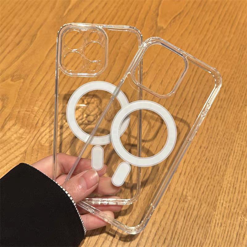 For Magsafe Magnetic Transparent Case for iPhone 17 16 15 14 Plus 13 12 11 Pro Max Air Mini Silicone Protective Shockproof Cover