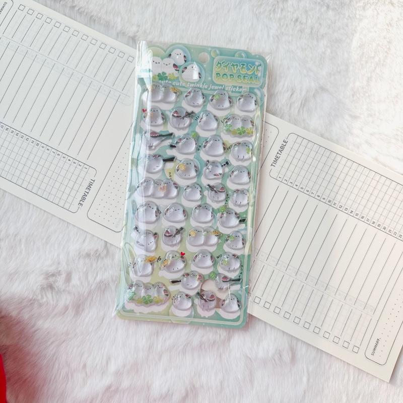 3D Crystal Glitter Stickers - Cute Cartoon Animal Waterproof Decals, DIY Journal Decor & Kids Reward Stickers