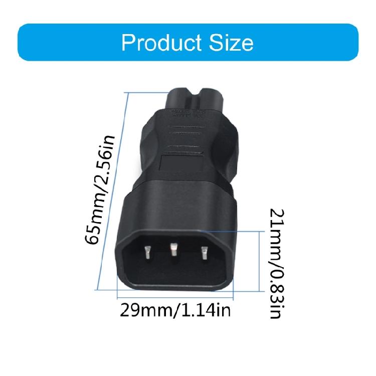 IEC320 C14 To C7, Cloverleafs Male To Figure 8 Female Adapter, 3Pin C14 Male Plugs To C7 Female Power Adapter Converters