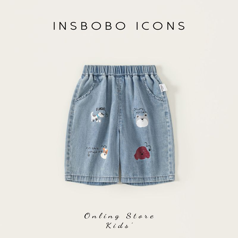 Insbobo Kids Pants Summer 2025 New Arrival Boys Shorts Girl Denim Summer Baby Clothes Western Style Cowboy Blue 90