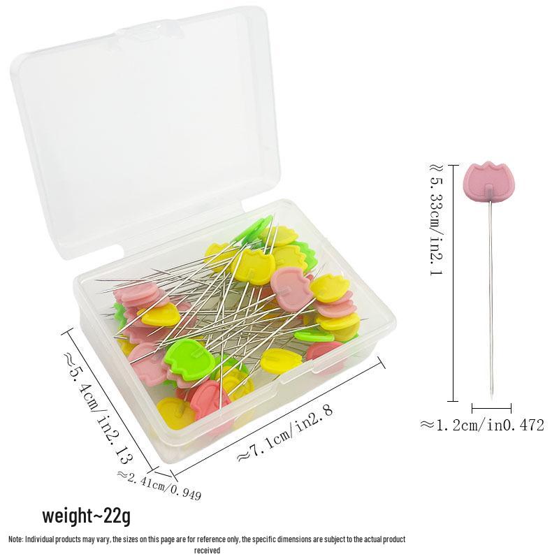 Sewing Patchwork Tools: Plum Blossom Flower Pattern Positioning Pins, 50pcs or 100pcs per Box