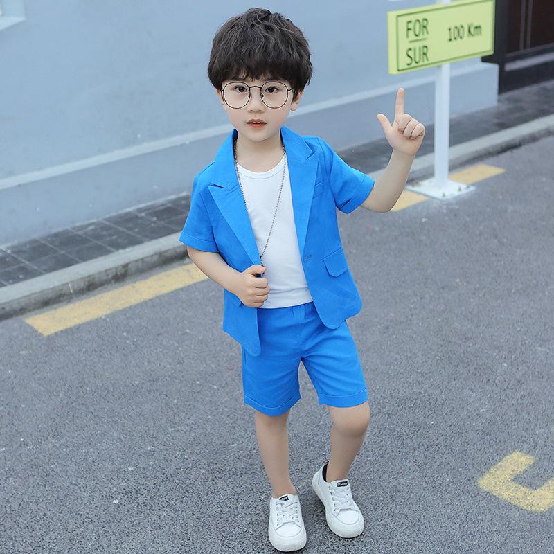 Children's Summer Linen Two-Piece Suit - Boys' Formal Performance Wear