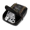 Womens Small PU Crossbody Bag With Skull Studs Phone Pocket Vertical Square Shape Daily Use