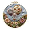1-teiliges Stickset mit Heißluftballon- und Blumenmuster, inklusive Werkzeug