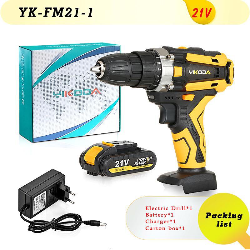 Rechargeable Cordless Dual-Speed Lithium Electric Drill with Power Display