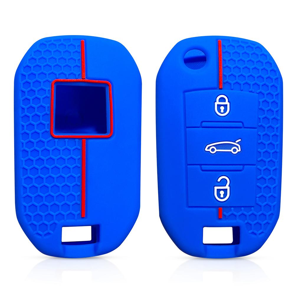 Silikónový kryt na kľúč auta z uhlíkových vlákien Pre Peugeot 208 3008 308 2008 Pre Opel Corsa F Grandland X Citroen C4 C2 C3 C5 Aircross Puzdro
