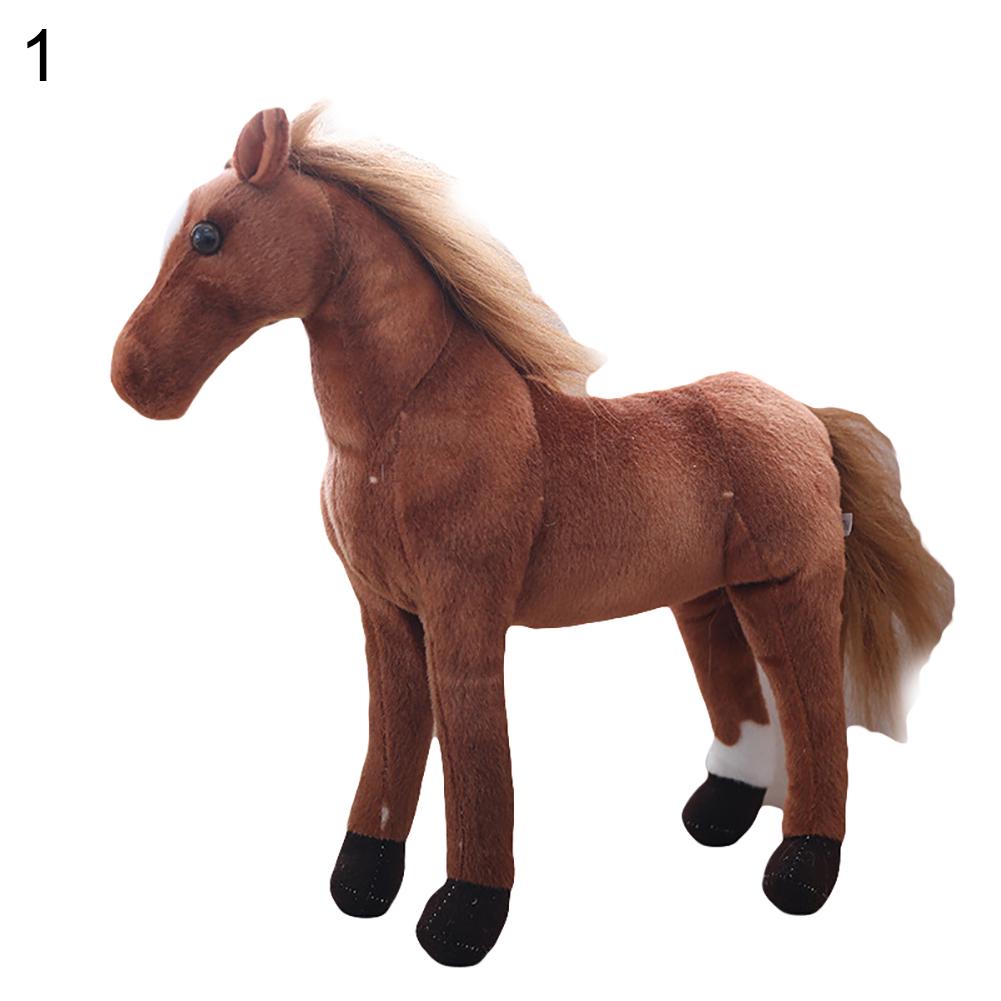 3D Simulation Horse Animal Plush Stuffed Doll Kids Toy Room Decor Photo Props