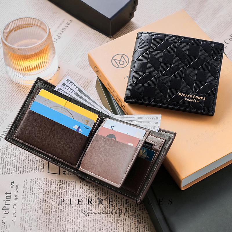 Men's Trifold Short Soft Wallet with Multi-Card Slots - Fashionable & Casual