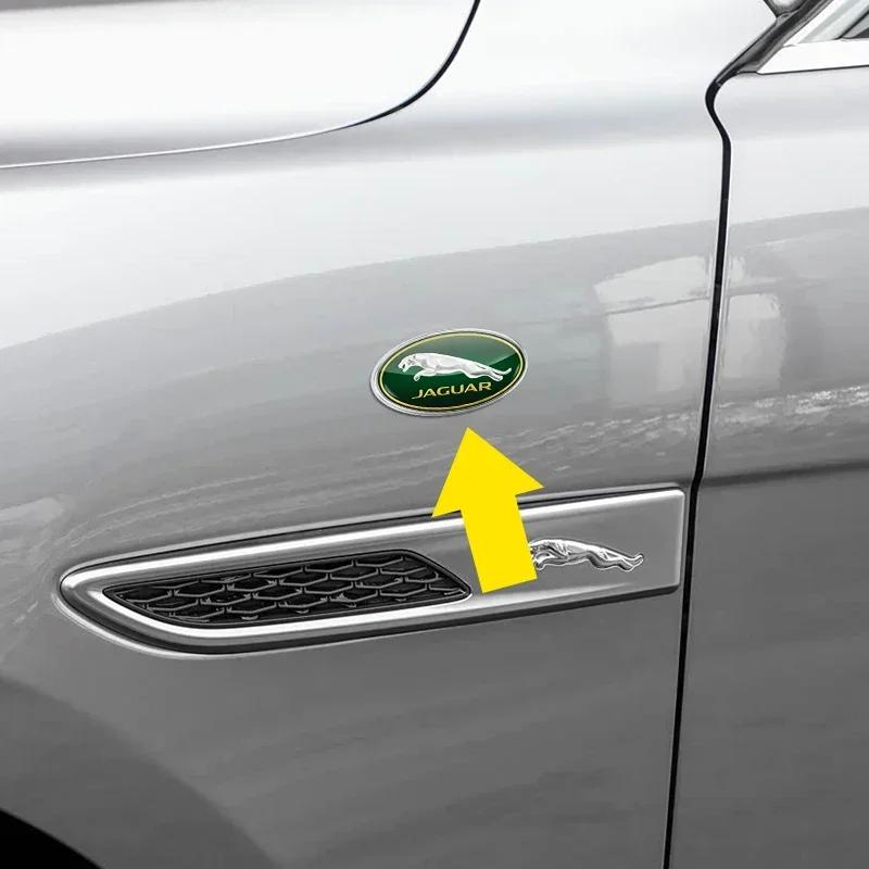 3D Metal Car Fender Side Wing Blade Badge Emblem Sticker For Jaguar X S F XF XE XJ XK XEL XFL XJL XJ6 XJS XKR XFR F-Type F-Pace HH1