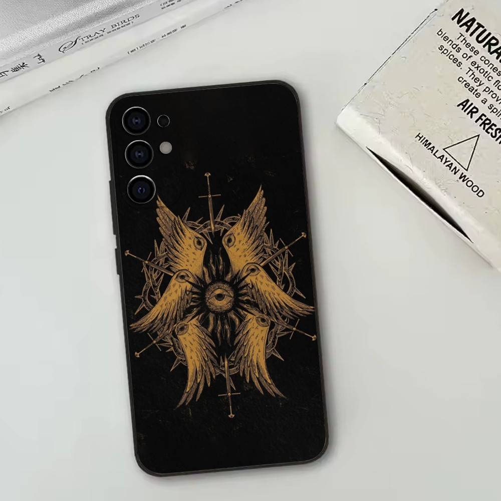 Medieval Retro Archangel Lucifer Phone Case For Samsung S25,S24,S21,S22,S23,S30,Ultra,S20,Plus,Fe,Soft Silicone Black Cover