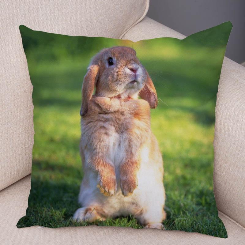 Pillowcase Sofa Car Home Decoration Pet Animal  Cute Rabbit  Cushion Cover