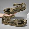 36-47 Paar Sommer Neue Grasschuhe Gewebtes Muster Strandsandalen für Herren, Herrenschuhe in Übergröße
