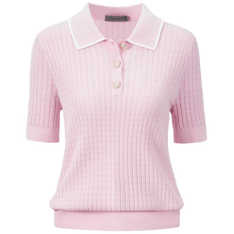 GIOVANNI VALENTINO Women's Slim Fit Short-Sleeve Top