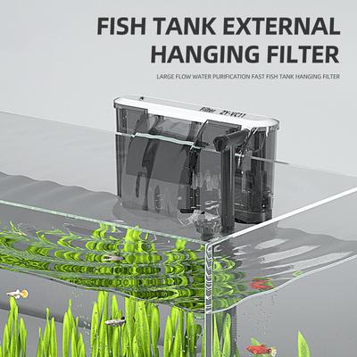 Akvarijní filtr 110V 220V Nástěnný filtr pro akvárium Externí filtr pro travní akvárium Nastavitelný průtok vody Vhodné pro 30-80 cm
