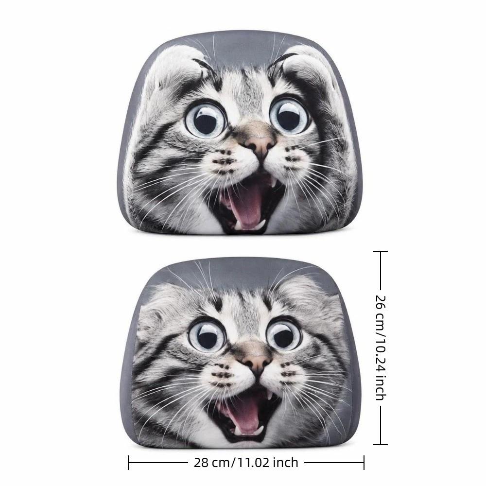 1 pair Soft Car Headrest Covers Print Seat Headrest Protector  Vehicle Seat Decoration