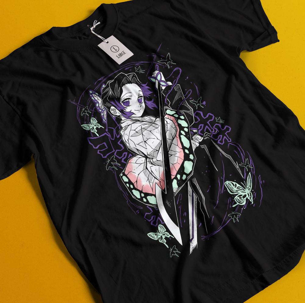 

Demon Slayer Shirt Shinobu Kocho Tshirt Tanjiro T-Shirt Muzan Doma Kokushibo Tee 2XL