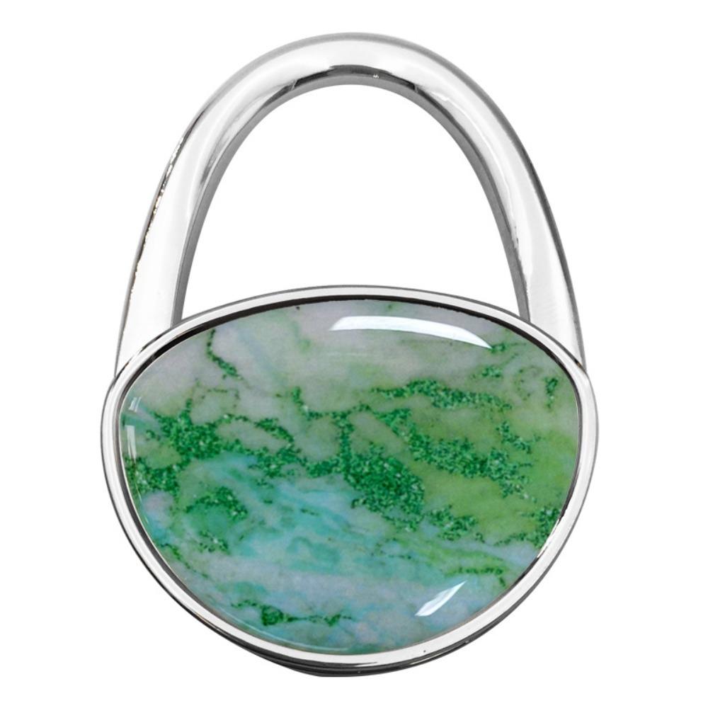 Fashion Marble Texture Handbag Hook Oval Foldable Purse Hanger Holder No Punch Portable Table Edge Hook Under Desk