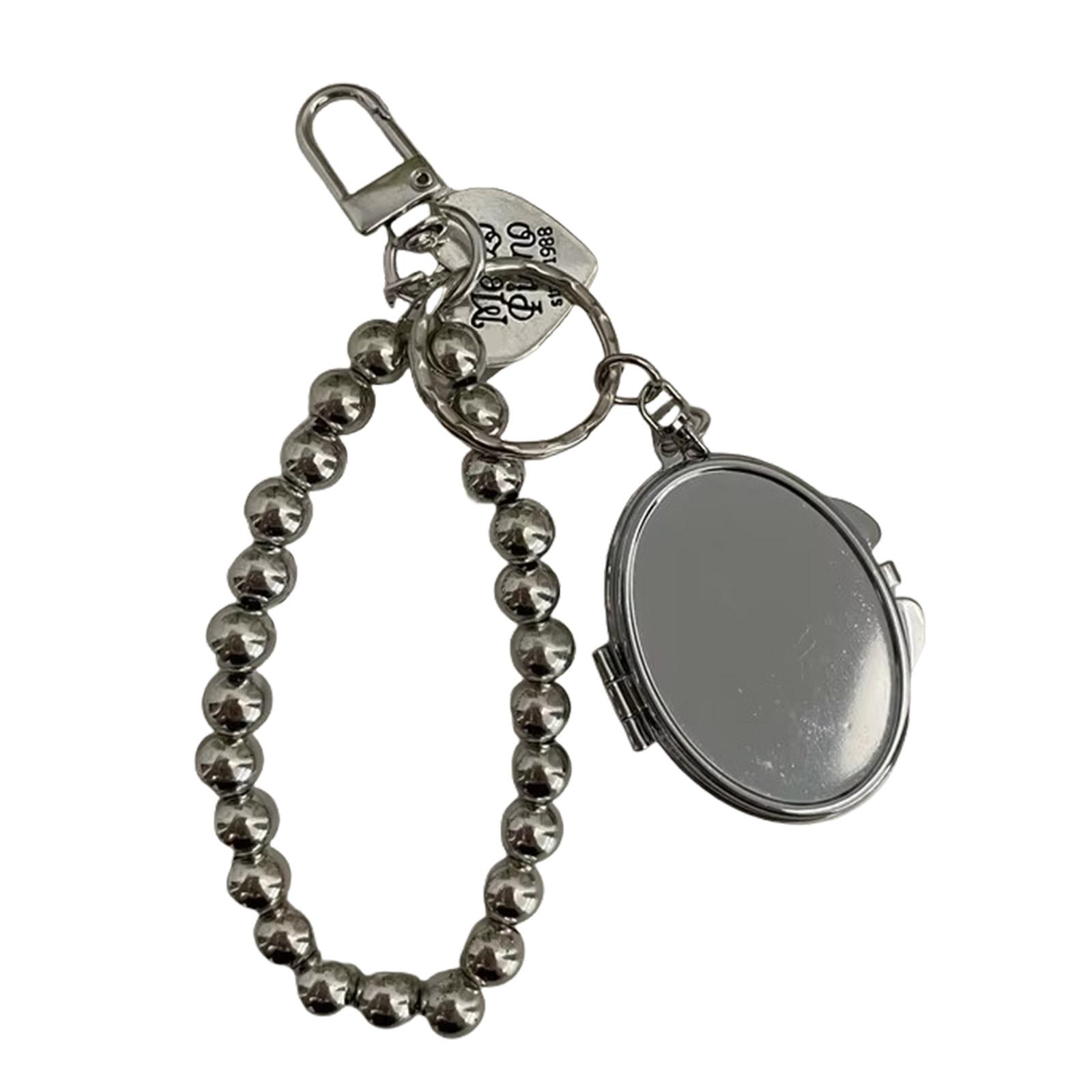 

Металлический брелок с овальным/круглым/сердечным зеркальным кулоном Модное украшение для сумки Трендовый кулон-брелок для женщин 1