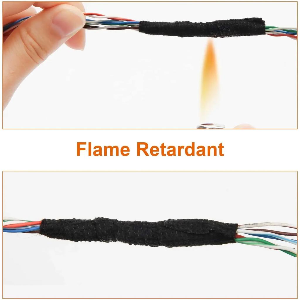Nastro Elettrico Resistente al Calore Isolamento Fascio di Fili Trama Tessuto Cablaggio Auto Avvolgimento Impermeabile Organizzatore Cavi Nastri Adesivi