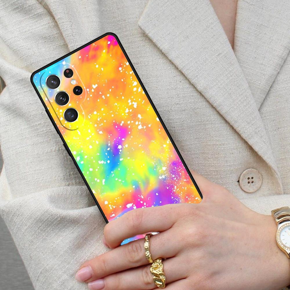 Colorful Tie Dye Rainbow Hippie Art SOFT Cell Phone Case for Samsung Galaxy S26 Ultra S25 S24 S23 S22 S21 S20 Note10 Cover