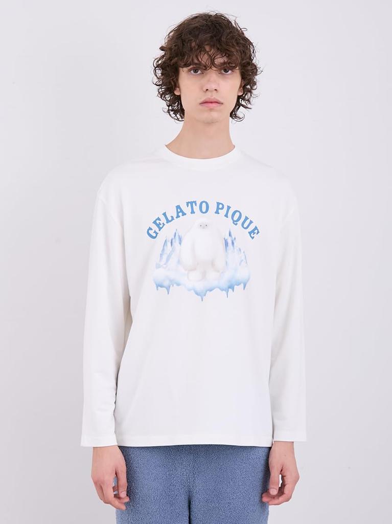 Gelato Pique HOMME Inlay Gelato Monster Print Long PMCT245923 OWHT T-Shirt Men's