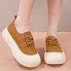 Women's Casual Shoes Thick-soled Round-toed Lace-up Height-enhancing White Shoes Fashionable Loafers