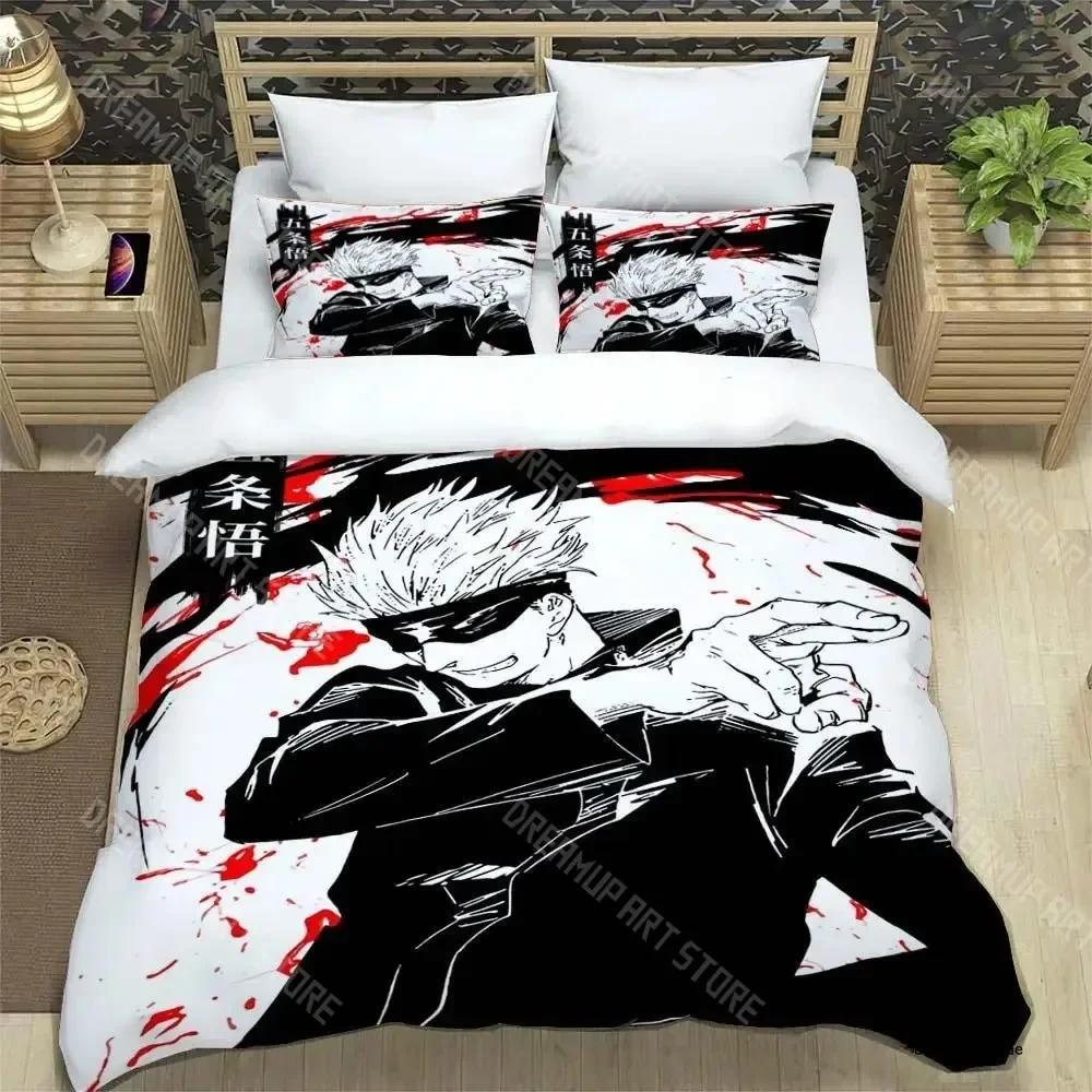 3D Anime Jujutsu Kaisen Satoru Gojo Christmas Gift King Twin Double Child Bedding Set Microfiber or Polyester Duvet Cover Set