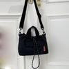 Cloth Nylon Crossbody Bag Contrast Color Drawstring Bucket Bag Fashion Shoulder Pouch  Students