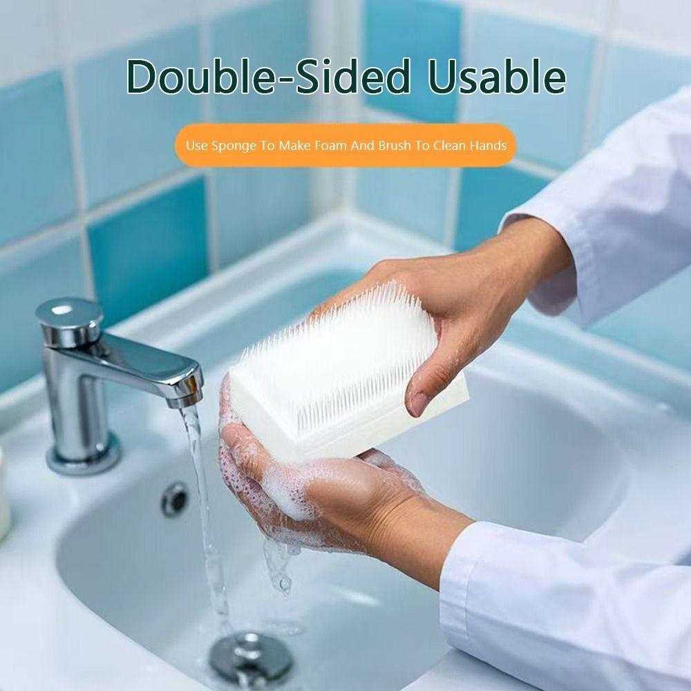 2PCS Soft Brush Hand Washing Brush Double Sided Cleaning Brush Nail Seam Cleaning