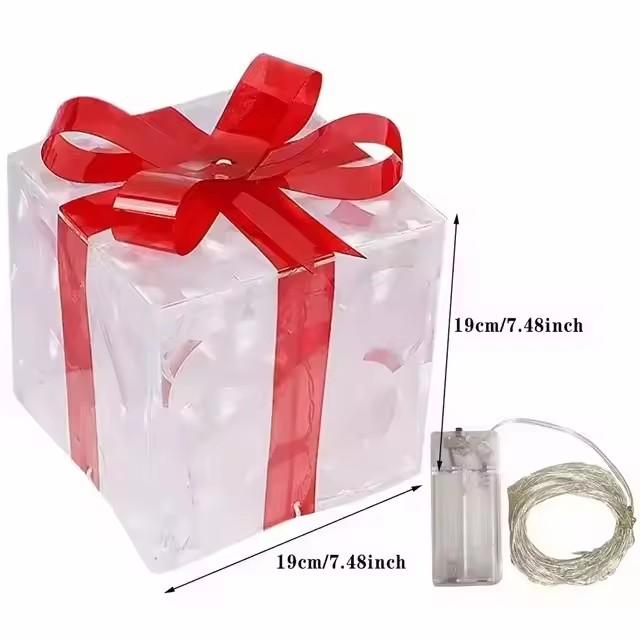 1/3 Stück Leuchtende Geschenkboxen Dekorationen, Dekorative Boxen, Weihnachtsbaumdecke Ornament für Feiertag, Party, Weihnachten