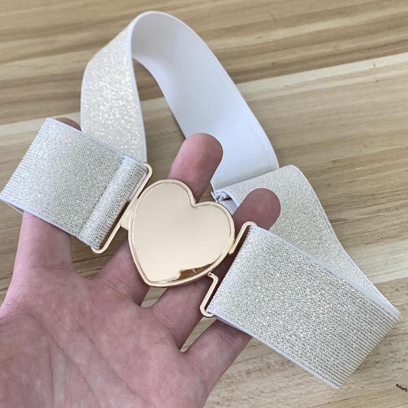 

Женский кожаный ремень с эластичной талией 4 см и узором в виде сердечек для платья и джинсов