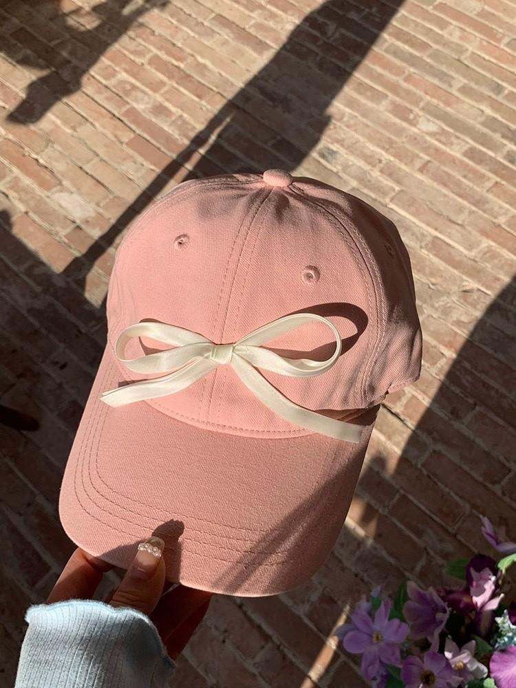 Butterfly Knot Denim Baseball Cap With Sun Protection For Casual Women