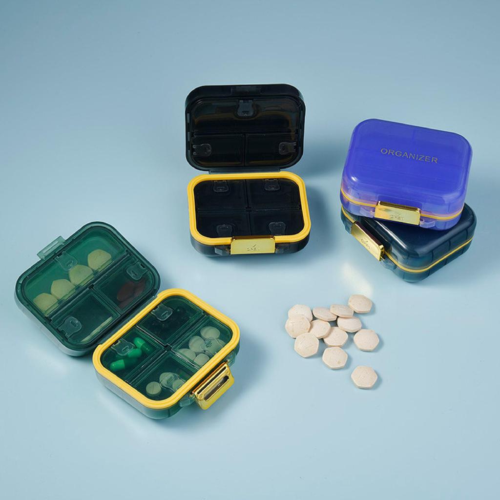 Portable 7-Compartment Weekly Pill Organizer: Moisture-Proof, Waterproof, Food-Grade Material