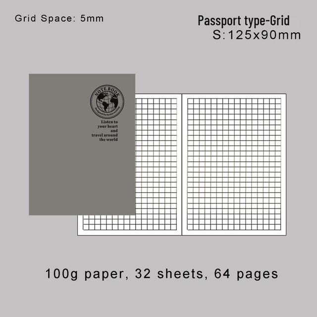 Traveler's Notebook Refill: Saddle-Stitched Loose-Leaf Insert with Kraft Paper & Lined, Blank, Grid Pages